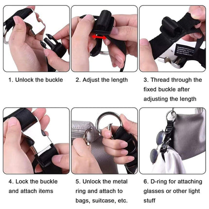 5PCS Luggage Anti Theft Multi-role Metal Buckle Hook Load Bearing Suitcase Strap