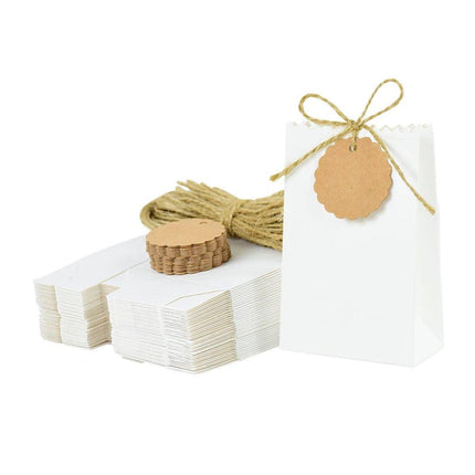 50PCS Vintage Kraft Paper Box DIY Candy Cookie Bags Wedding Favor Gift Boxes