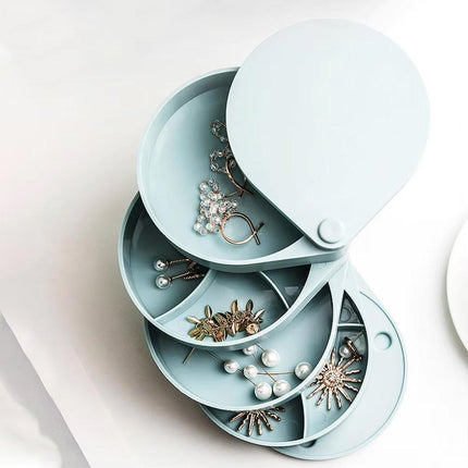 Rotating Jewelry Storage Box Cute 4 Layer Large Capacity Display Stand Organizer