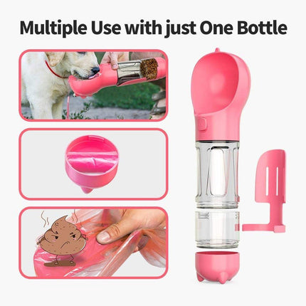 Portable Pet Water Drink Bottle Dog Travel Bowl Dispenser Rubbish Disposal Bags