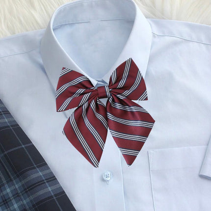 For Women School Uniform Checkered Lovely Sailor Style JK Japanese Collar BowTie - Aimall