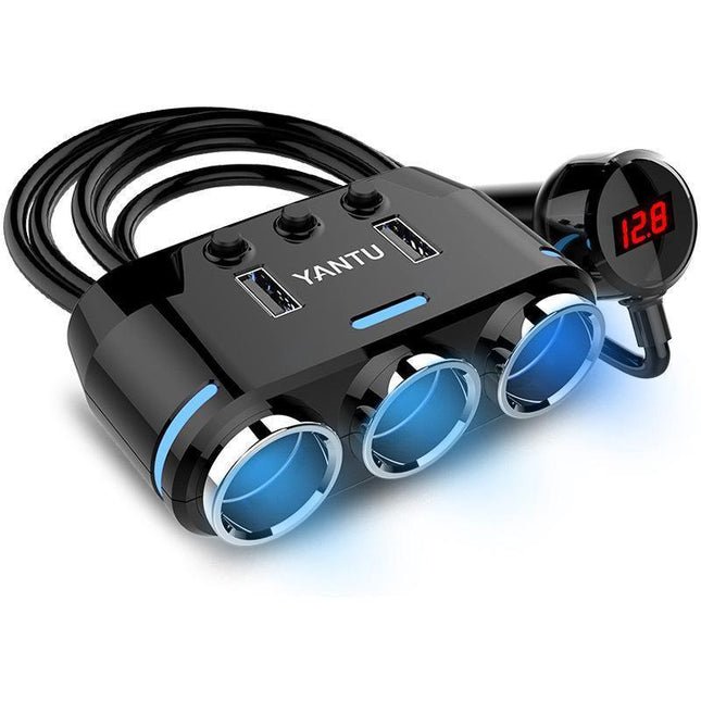 3 Way Multi Car Cigarette Lighter Socket Splitter Dual USB Charger/Power Adapter - Aimall