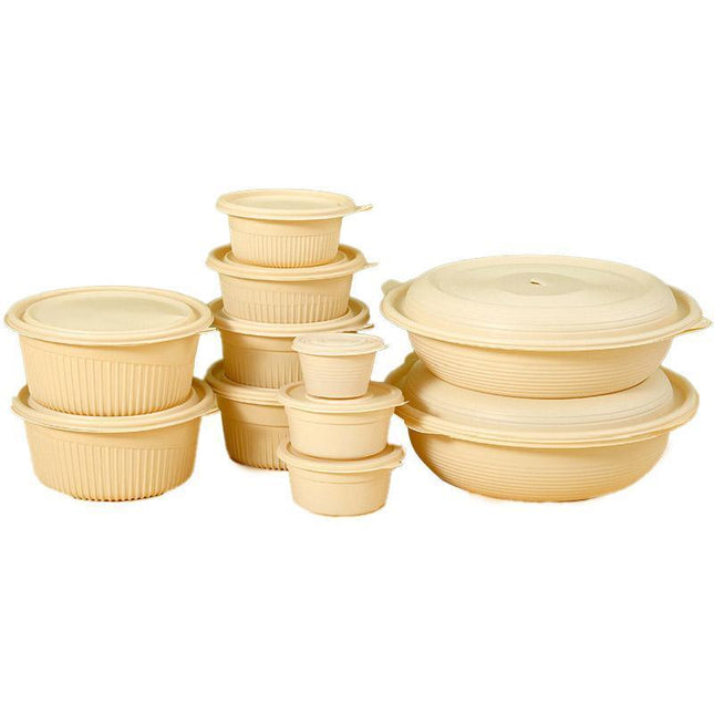 50PCS Biodegradable Corn Starch Lunch Box Round Takeout Containers Eco Friendly