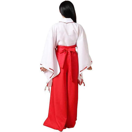 Anime Inuyasha Kikyou Witch Kimono Dress Cosplay Halloween Costume Complete Set AU - Aimall