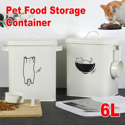 Food Storage Bucket Sealed Moisture Proof Container for Cat Dog Snacks Tin Box