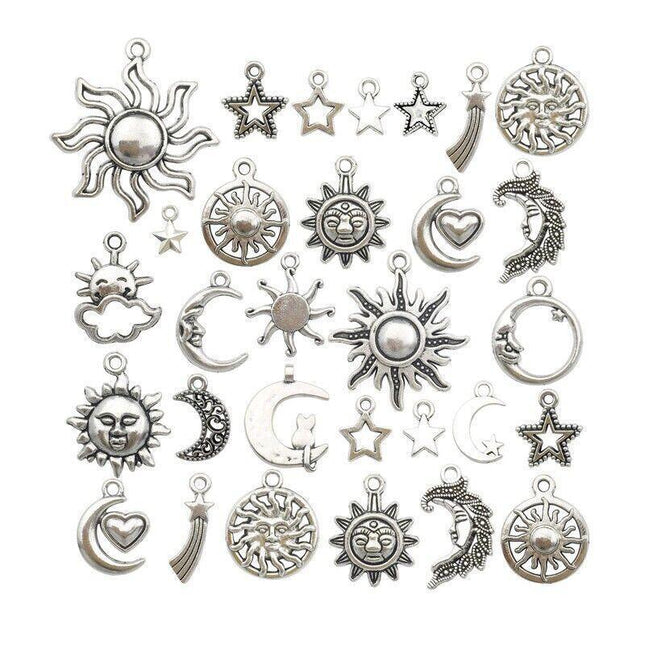 80Pcs Mixed Tibetan Silver Charms Pendants Jewelry Making Findings Diy Craft - Aimall