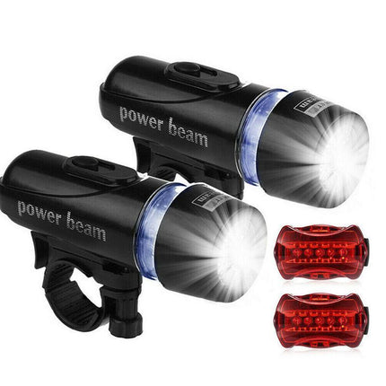 2x Front Rear Bike Light LED Bicycle Tail Lights Waterproof Flashlight Headlight - Aimall