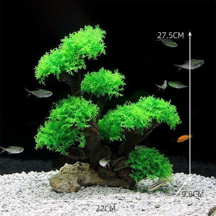 Fish Tank Decoration Resin Crafts Rockery Sunken Wood Moss Water Grass Tree