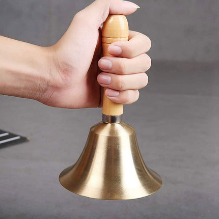 Wooden Handle Hand Bells Christmas Pet Bells Classroom Call Rattles Party Bell