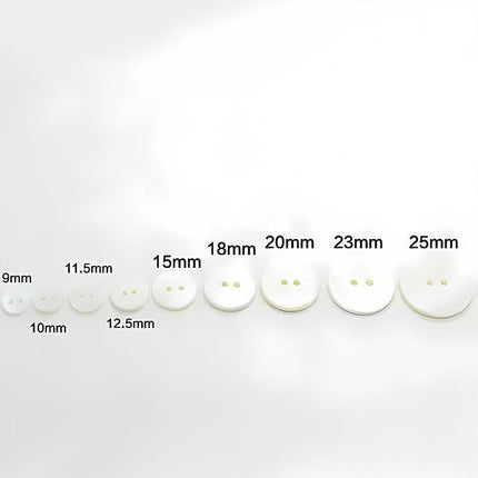 20pcs White Shirt Buttons Round Two Eyes Sewing Craft DIY Clothing Supplies