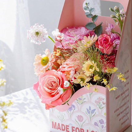 30pcs Flower Handheld Box Folding Gift Packaging Box Floral Bouquet Wrapping