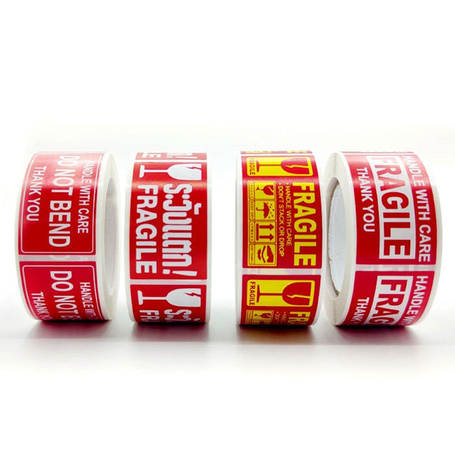 4Rolls Fragile Warning Label Stickers English Caution Handle With Care Packaging