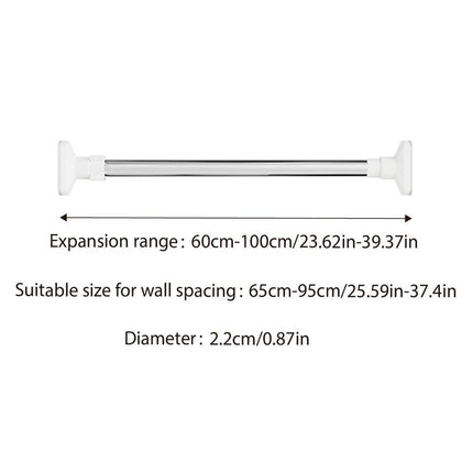 Adjustable Shower Curtain Tension Rod Extendable Closet Pole Rack for Bathroom