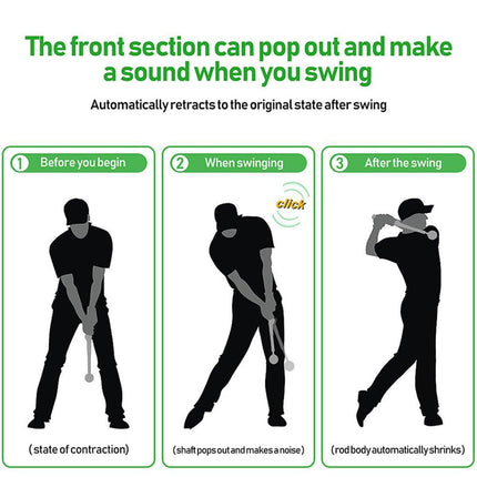 Golf Swing Training Aid Telescopic Impact Sound Stick Exercise Tool for Practice