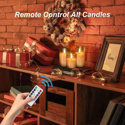 Led Flameless Electric Candle Lamp Acrylic Glass Simulation Flickering Christmas
