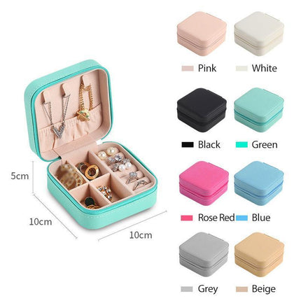 Travel Jewelry Organizer Box Portable Leather Storage Ornaments Ring Earrings