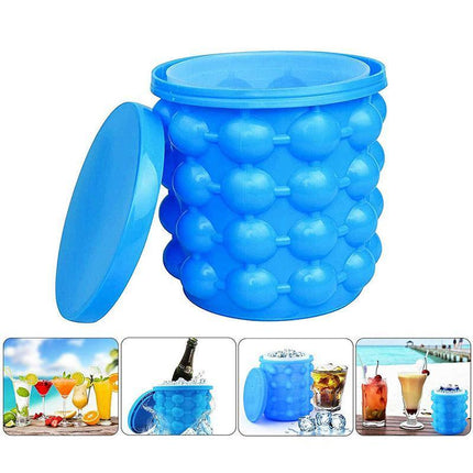 Silicone Ice Cube Magic Maker Revolutionary Space Saving Ice Tray Bucket - Aimall