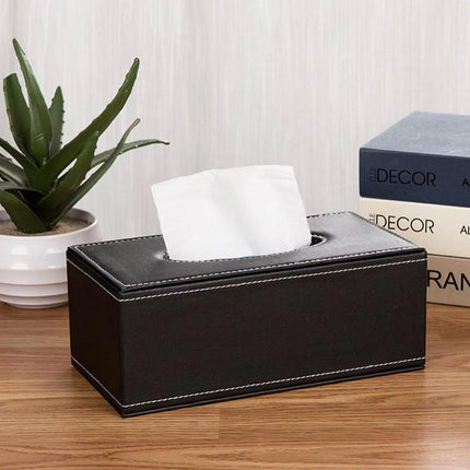 High-End PU Leather Tissue Box Holder for Hotel Home Office Decor Elegant Design