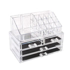 Holder Cosmetic Makeup Organiser 4 Drawer Storage Jewellery Box Clear Acrylic - Aimall