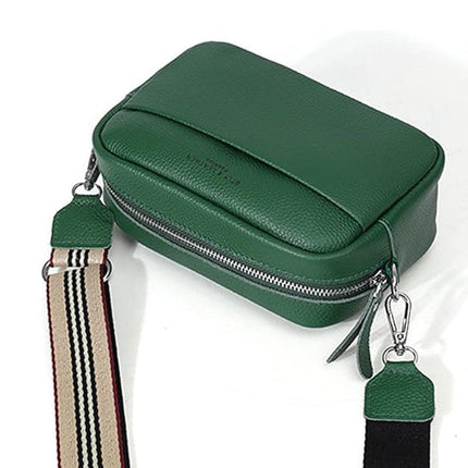 Wide Shoulder Strap Crossbody Fashion Handbag Small Green Square Bag for Women