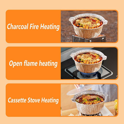 10PCS Duty Aluminum Foil Pots for Hotpot Camping Picnic Tinfoil field cutlery