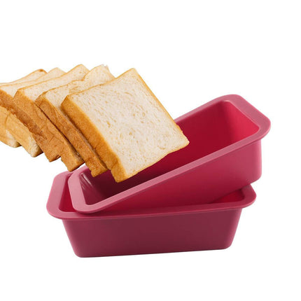 4PCS Silicone Bread Loaf Mold Rectangular Cake Baking Tray Nonstick DIY Bakeware