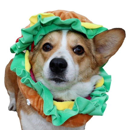 Cute Pet Hamburger Headgear Headdress for Dogs Cats Fun Costume Pet Accessory