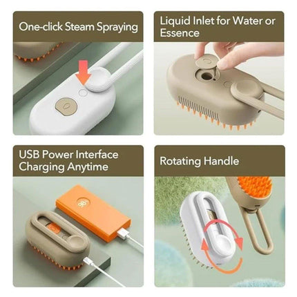 Mango Pet Massage Comb Spray Brush for Dogs Cats Grooming Shedding Detangler