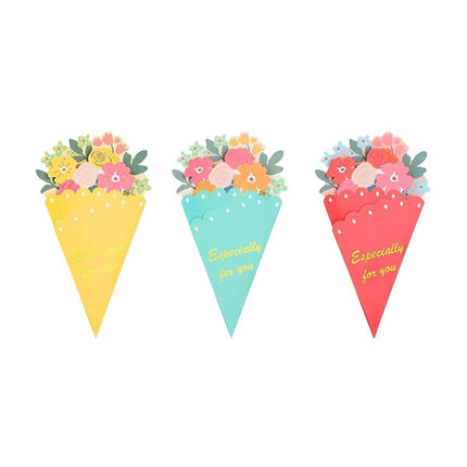 Mother's Day Bouquet Blessing Card 5 Flower Shape Birthday Gift Three-dimensional Creative Card Blessing Card