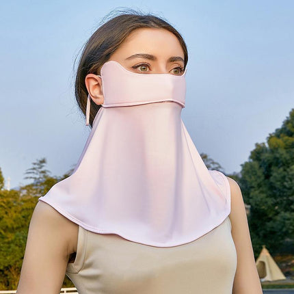 Ice Silk Sunscreen Mask Scarf Head Face Neck Gaiter UV Protection Outdoor Hiking - Aimall