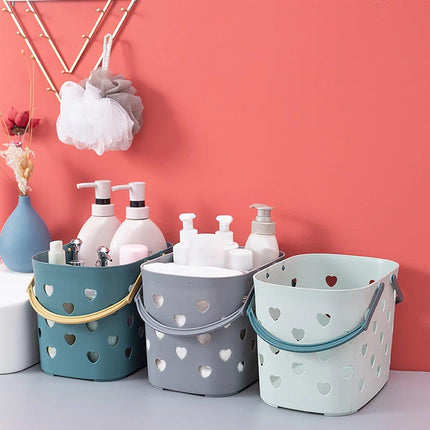 4pcs Handheld Love Storage Basket Bathroom Organizer Bath Storage Basket Set