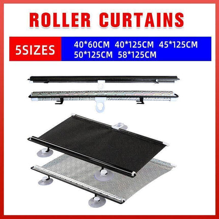 Black Roller Blinds Suction Cup Sunshade Blackout Curtains Car Home Window Curtains - Aimall