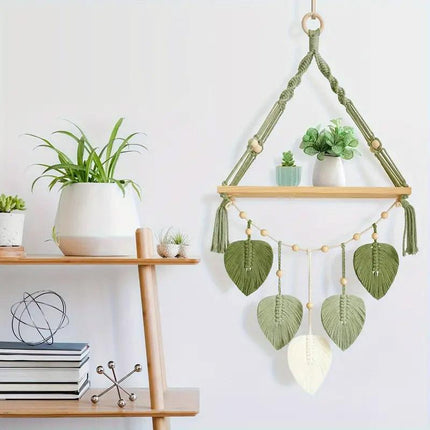 Home Wall Decoration Woven Tapestry Shelf Hanging Wall Art Boho Style Decor