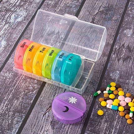 7 Day Weekly Case Dispenser Medicine Tablet Organizer Storage Container Pill Box - Aimall