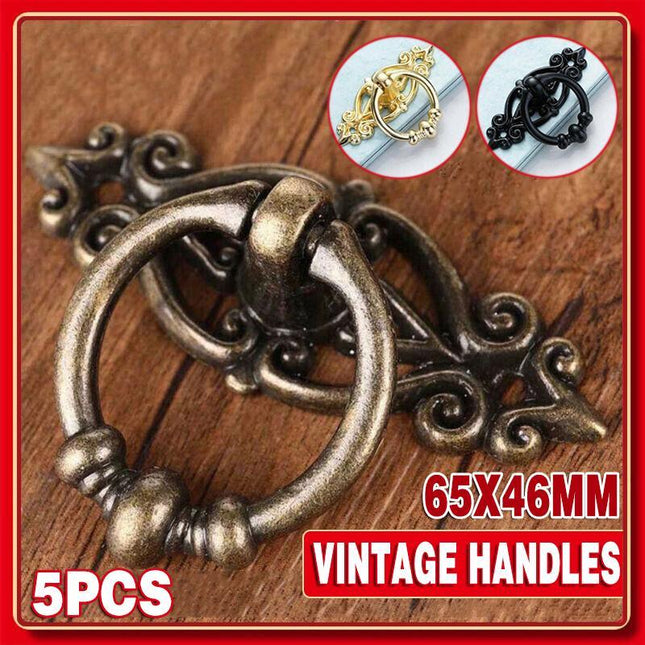 5PCS Vintage Handles Cabinet Drawer Cupboard Door Iron Knob Gold Pull - Aimall