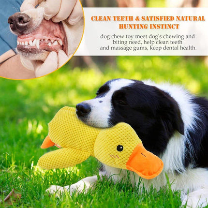 Plush Cartoon Duck Dog Toy Interactive Squeaky Pet Toy Durable Fun Chew Toy
