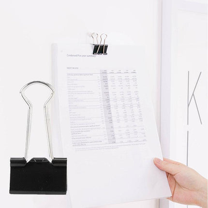 20PCS Black Bulldog Foldback Clips Document Paper Clamps Multiple sizes - Aimall