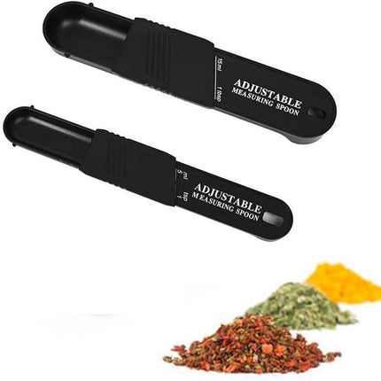 2PCS Adjustable ml Gram Plastic Measuring Spoon Scale Kitchen For Metering Spoon