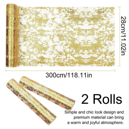2 Rolls Mesh Tablecloth Rolls Table Runner Party Decoration for Wedding Events