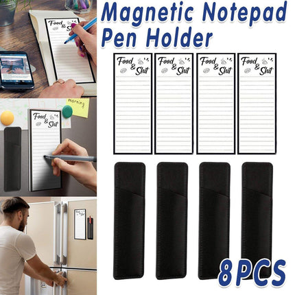 4 Pack Fridge Memo Pads with Pen Clips and Sticky Notepad Sheets 50 Pages