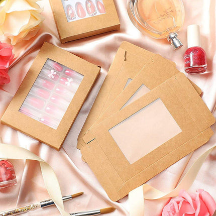 50pcs Rectangular Window Gift Paper Box Candy Biscuit Packaging Boxes