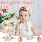 3X Baby Girl Cute Nylon Headband Flower Headwrap Elastic Turban Bows for Newborn