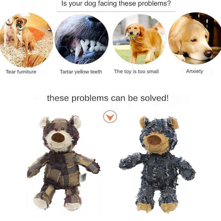 Puppy Squeaky Plush Toy Small Dog Chew Soft Bear Pet Companion