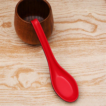 10PCS Soup Ramen Spoons Asian Chinese Japanese Utensils Long HandleHook Flatware - Aimall