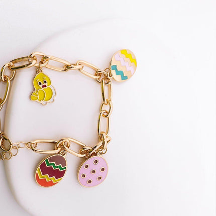 Easter Egg Chicken Bracelet Charm Fashion Jewelry for Women Spring Holiday Gift