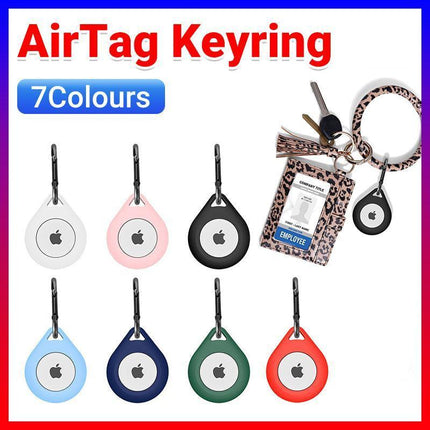 For Apple AirTag Air Tag Silicone Protective Case Cover Location Tracker Keyring - Aimall