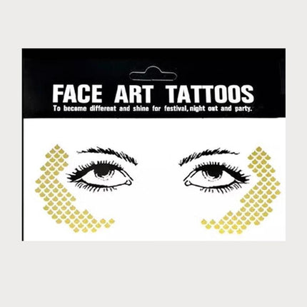 8Style Women Girl Face Gold Shine Body Temporary Tattoo Freckle Art Tattoo Paper - Aimall