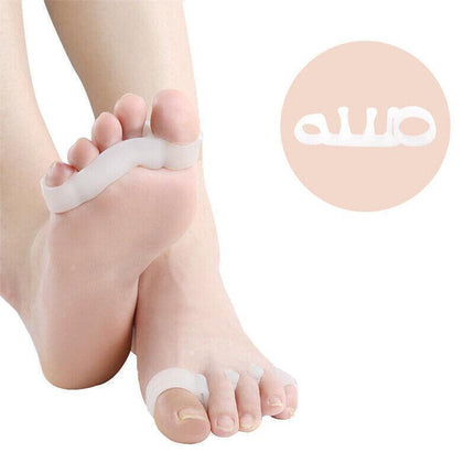 White Bunion Corrector Toe Separators Silicone Gel Elastic Straighteners Spacers - Aimall
