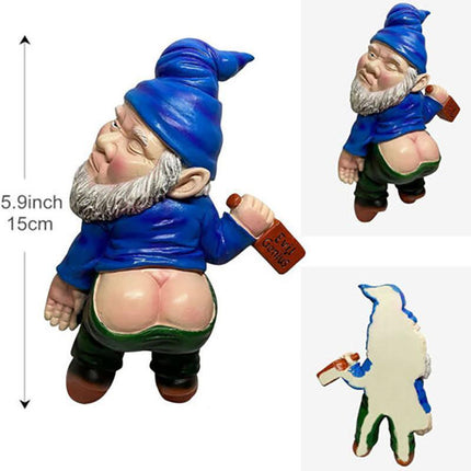 Funny Drunk Dwarf Garden Gnome Decor Yard Patio Ornament Rude Passed Out Statue - Aimall