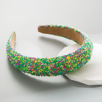 Hairband Padded Sponge Sequin Women's Wide Hair Band Hoop Headband Fashion - Aimall